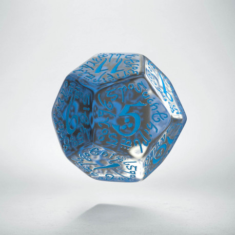 D12 Elvish Translucent & blue Die