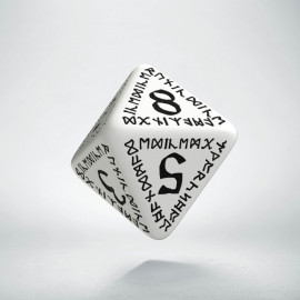 D8 Runic White & black Die