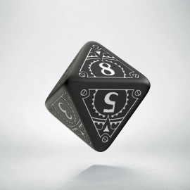 D8 Steampunk Black & white Die