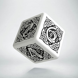 D6 Celtic 3D White & black Die