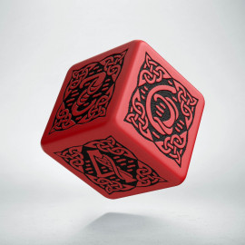 D6 Celtic 3D Red & black Die 