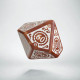 D100 Steampunk Clockwork Caramel & white Die