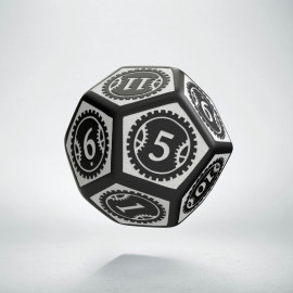 D12 Steampunk Clockwork Black & white Die