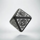 D8 Steampunk Clockwork Black & white Die