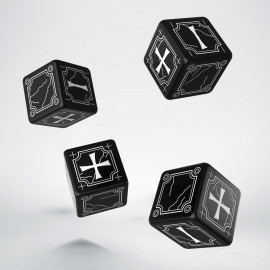 Antique Fudge Black & white 4D6 Dice (4)