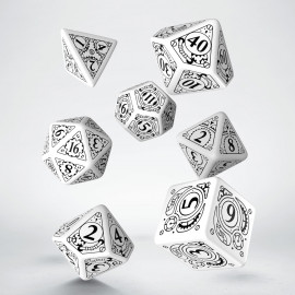 Steampunk White & black Dice Set (7)