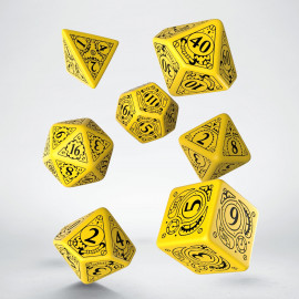 Steampunk Yellow & black Dice Set (7)