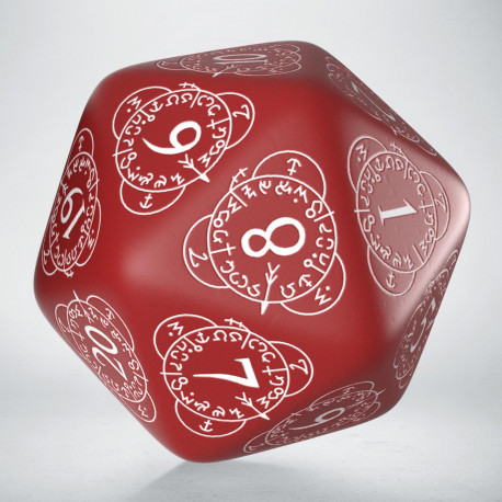 D20 Level Counter Red & white Die