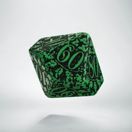 D100 Forest Green-black die