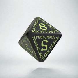 D8 Runic Black - glow in the dark die